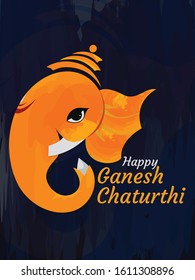 Template with Lord Ganesha background for Ganesh Chaturthi festival of India