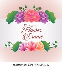 template with lotus florish theme vector illustration