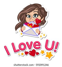 Template of Loving message or wedding card in romantic envelope. Vector Geometrical Design element. Happy valentine s day. Poster design. Bright and modern lettering for greeting cards design.