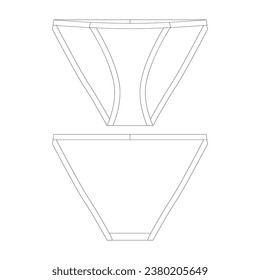 Vorlagentextraktion mit niedriger Auflage, Bikini-Unterwäsche, Vektorgrafik-Rahmenbekleidung