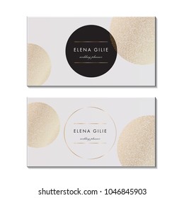 
Template Luxury Business Card with Gold Dust & Place for Text. Vector illustration 