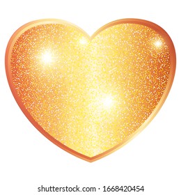 Template of Luxury greeting card for Valentines Day. Shining golden hearts on a transparent background.