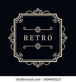 Template for luxury logos, monograms, and labels. Frame with borders for a restaurant, royalty, boutique, hotel, heraldic, jewelry, fashion, and other vector illustration.