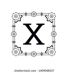 Template for luxury logos, monograms, and labels. Frame with borders for a restaurant, royalty, boutique, hotel, heraldic, jewelry, fashion, and other vector illustration.