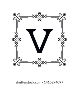 Template for luxury logos, monograms, and labels. Frame with borders for a restaurant, royalty, boutique, hotel, heraldic, jewelry, fashion, and other vector illustration.