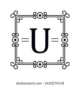 Template for luxury logos, monograms, and labels. Frame with borders for a restaurant, royalty, boutique, hotel, heraldic, jewelry, fashion, and other vector illustration.