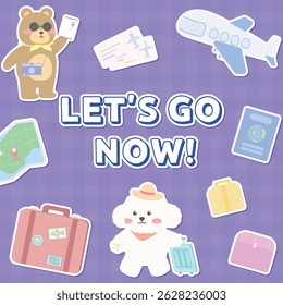 template made of travel element stickers