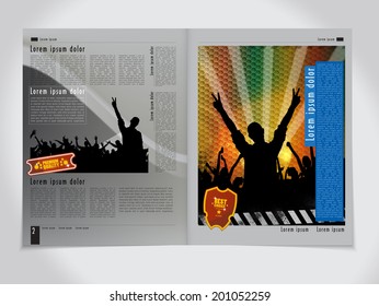 Template magazine. Vector 