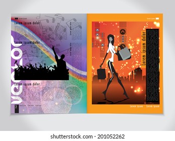 Template magazine. Vector 