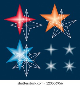 Template for making gradient stars from vector meshes. EPS 8, CMYK