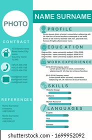 Template for making resume or cv.