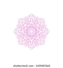 Template of Mandala Circular Pattern For Coloring Book, Decorative Ornament, Henna Motif, Floral Flower Sign Symbol,  Islam, Arabic, Asian, Turkish, Pakistan, Chinese, Moroccan, Ottoman Motif