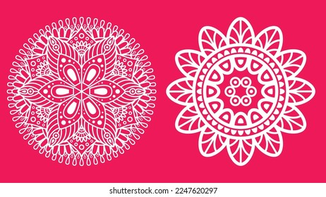 Template of Mandala Circular Pattern, Decorative Ornament, Henna Motif, Floral Flower Sign Symbol, Islam, Arabic, Asian, Turkish, Pakistan, Chinese, Moroccan, Ottoman Motif