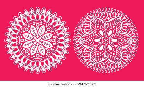 Template of Mandala Circular Pattern, Decorative Ornament, Henna Motif, Floral Flower Sign Symbol, Islam, Arabic, Asian, Turkish, Pakistan, Chinese, Moroccan, Ottoman Motif