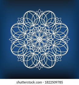 Plantilla de mandala para corte por láser. Mandala para el logo, tatuaje. Patrón redondo para trazador, impresión, cnc, scrapreserve. Decoración floral casera. Patrón de mandala étnica vector.