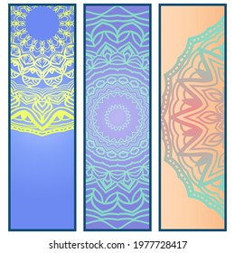Template with Mandala ornament or flower. Vector ilustration