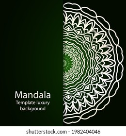 Template with Mandala ornament or flower. Vector ilustration
