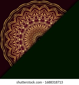 Template With Mandala Ornament. Vector Design. Ottoman, Arabic, Oriental, Turkish, Indian,Motif. 