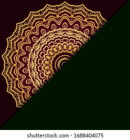 Template With Mandala Ornament. Vector Design. Ottoman, Arabic, Oriental, Turkish, Indian,Motif. 