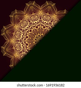 Template With Mandala Ornament. Vector Design. Ottoman, Arabic, Oriental, Turkish, Indian,Motif. 