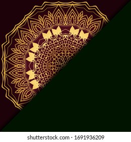 Template With Mandala Ornament. Vector Design. Ottoman, Arabic, Oriental, Turkish, Indian,Motif. 