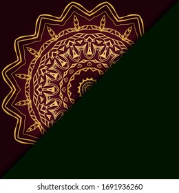 Vorlage mit Mandala Ornament. Vektordesign. Osmanisch, arabisch, orientalisch, türkisch, indisch, motif. 