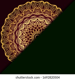 Template With Mandala Ornament. Vector Design. Ottoman, Arabic, Oriental, Turkish, Indian,Motif. 