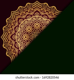 Plantilla Con Mandala Ornament. Diseño vectorial. otomano, árabe, oriental, turco, indio, motif. 