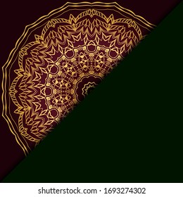 Plantilla Con Mandala Ornament. Diseño vectorial. otomano, árabe, oriental, turco, indio, motif. 