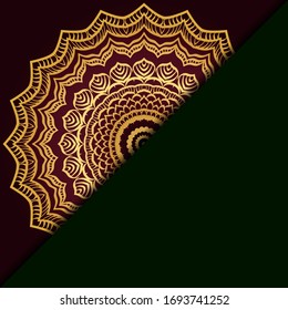 Template With Mandala Ornament. Vector Design. Ottoman, Arabic, Oriental, Turkish, Indian,Motif. 