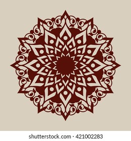 The template mandala pattern for decorative rosette. A picture suitable for printing, engraving, laser cutting paper, wood, metal, stencil manufacturing. Vector. Easy to edit