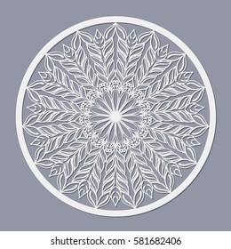 The template mandala pattern for decorative rosette. Laser cut vector mandala pattern. 