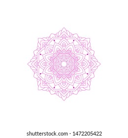 Template Of Mandala Pattern With Pink Color