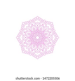 Template Of Mandala Pattern With Pink Color