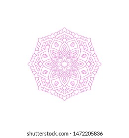 Template Of Mandala Pattern With Pink Color