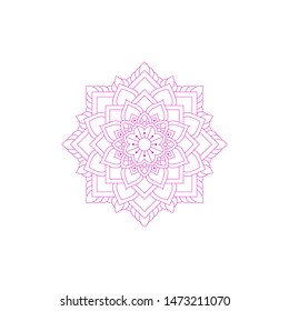 Template Of Mandala Pattern With Pink Color