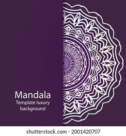 Template with mandala. Vector. Perfect cards for any other kind of design, birthday and other holiday, kaleidoscope, medallion, yoga, india, arabic