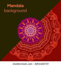 Template with mandala. Vector. Perfect cards for any other kind of design, birthday and other holiday, kaleidoscope, medallion, yoga, india, arabic