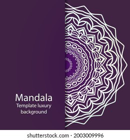 Template with mandala. Vector. Perfect cards for any other kind of design, birthday and other holiday, kaleidoscope, medallion, yoga, india, arabic