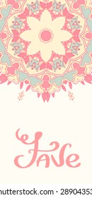 template with mandalas in soft color