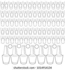Template for manicure. Art therapy. Coloring book for adults.