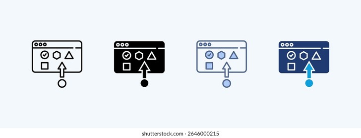 Template Matching Multiple Style Icon Vector Illustration