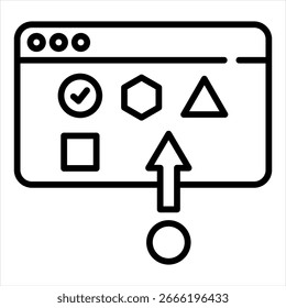 Ilustração do vetor do ícone de estrutura de tópicos de correspondência de modelos