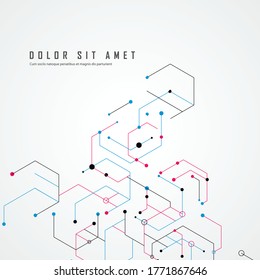 Template for medical design. Abstract science connect hexagons