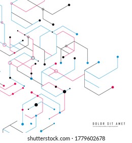 Template for medical design. Abstract science connect hexagons