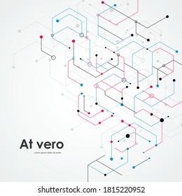 Template for medical design. Abstract science connect hexagons