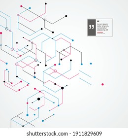 Template for medical design. Abstract science connect hexagons