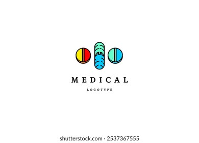 Template medical logo design solution with three pills image