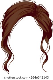 template for a medium length brown ponytail hairstyle for female characters