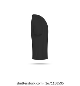Plantilla de hombres pantalones negro vista lateral, ilustración vectorial realista aislada en fondo blanco. pantalones de moda casual o deportivo burlándose de la identidad de marca.